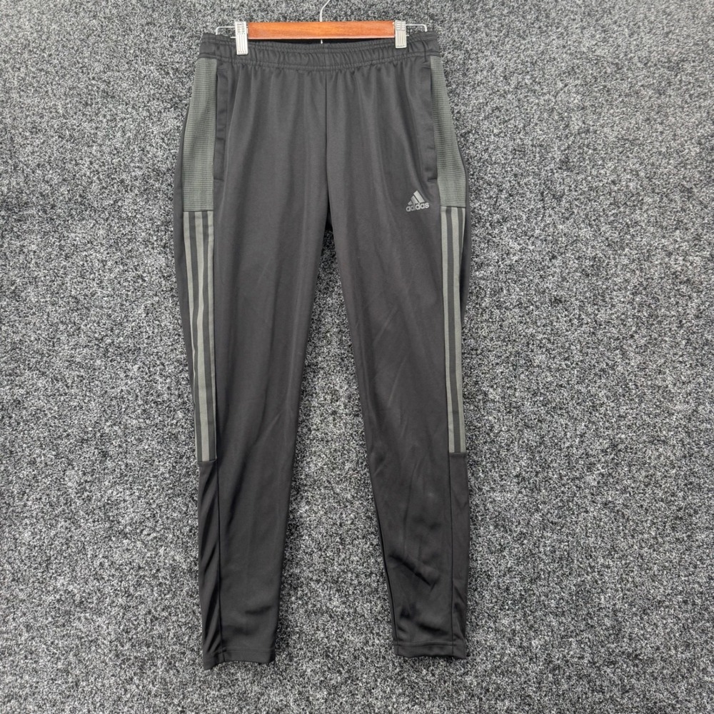 Adidas Primegreen Aeroready Track Pants Mens Small Black Grey 3-Stripe Joggers